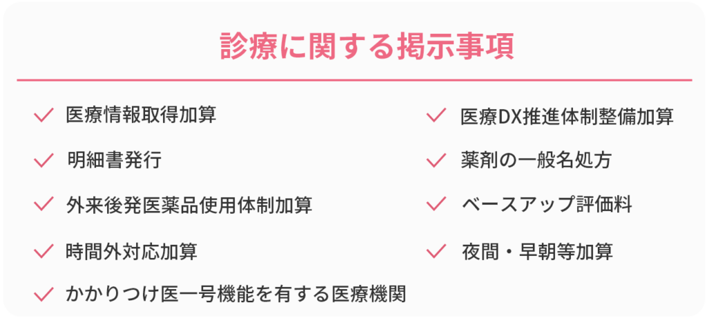 診療に関する掲示事項