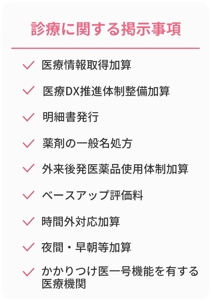 診療に関する掲示事項
